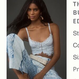 Anthropologie Light Blue Eyelet Bustier Crop Top